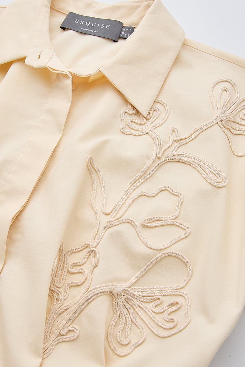 Kelsie Short Sleeve Midi Shirt Dress, Alternate, color, Cream