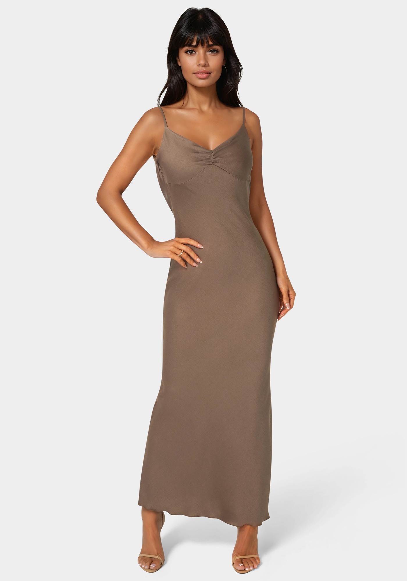 Crepe Drape Back Maxi Dress