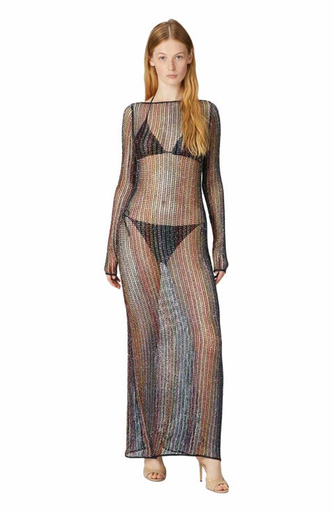 Long Cover-up In Mesh With Open Back