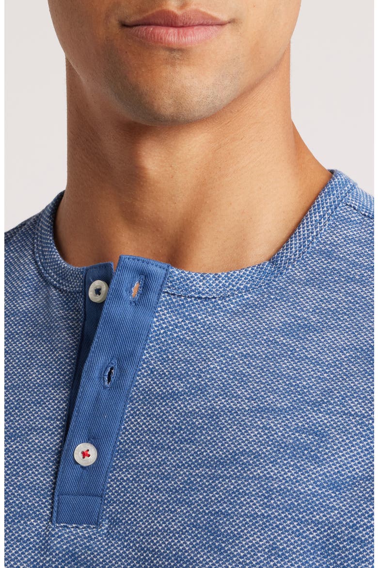 Performance Piqué Henley, Alternate, color, DENIM BLUE