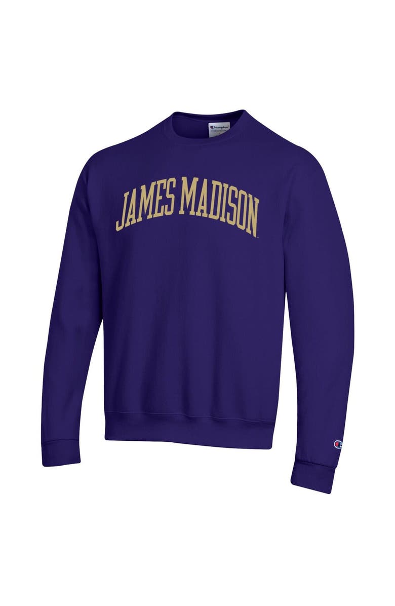 Champion Men's Champion Purple James Madison Dukes Basic Arch Fleece Pullover Sweatshirt, Alternate, color, Purple
