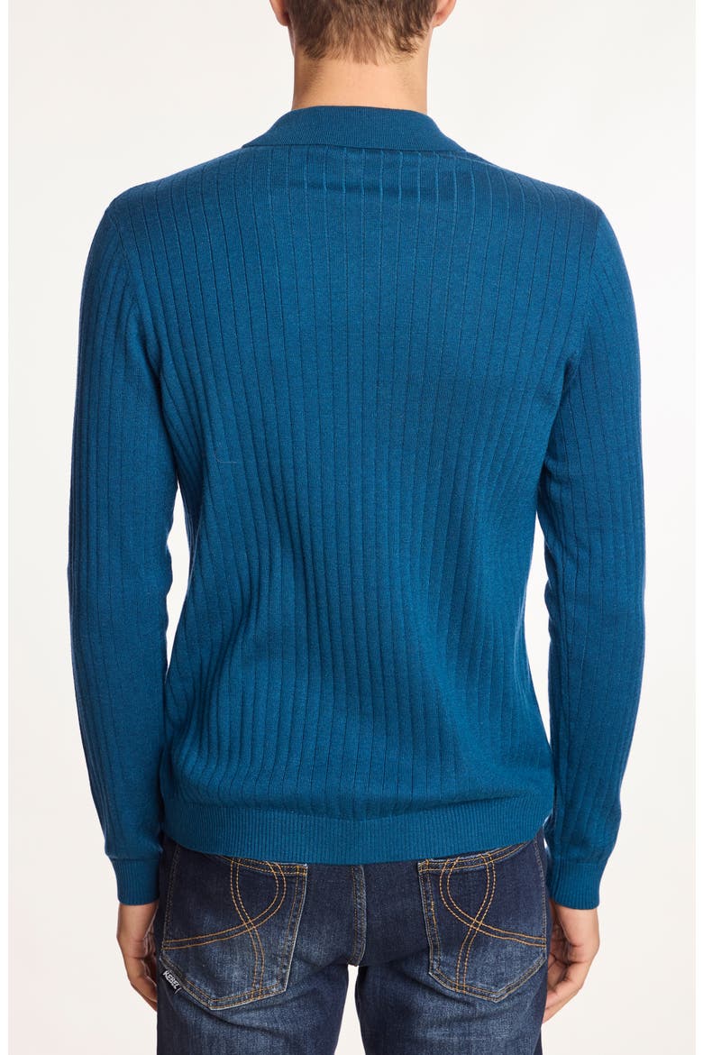 Rib Button-Up Polo, Alternate, color, TRANSFORMATIVE TEAL