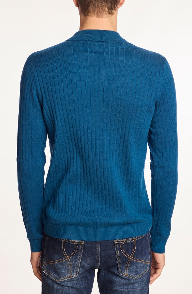 PAISLEY & GRAY Rib Button-Up Polo, Alternate, color, Transformative Teal