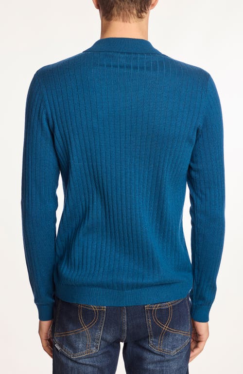 Paisley & Gray Rib Button-up Polo In Blue