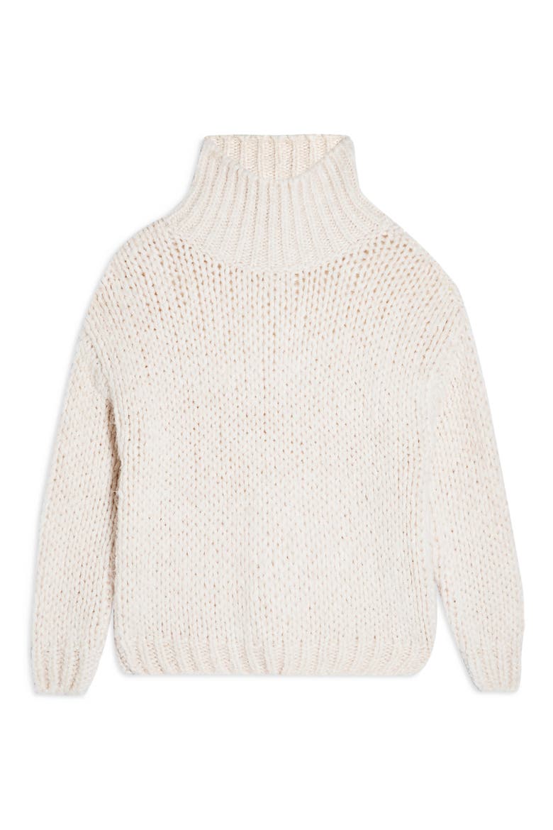 Chunky Funnel Sweater, Alternate, color, OATMEAL