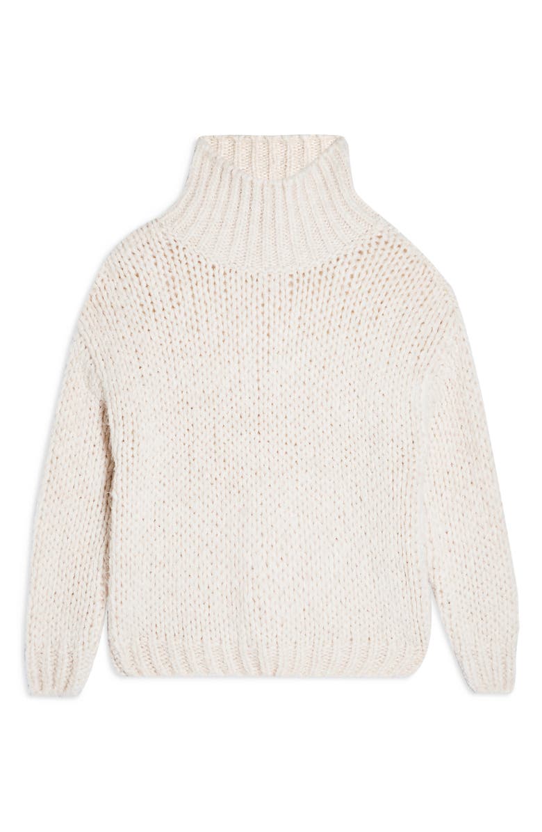Topshop Chunky Funnel Sweater, Alternate, color,