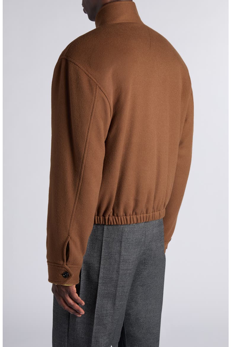 Brushed Wool & Cashmere Blouson Jacket, Alternate, color, 2201 SEPIA BROWN