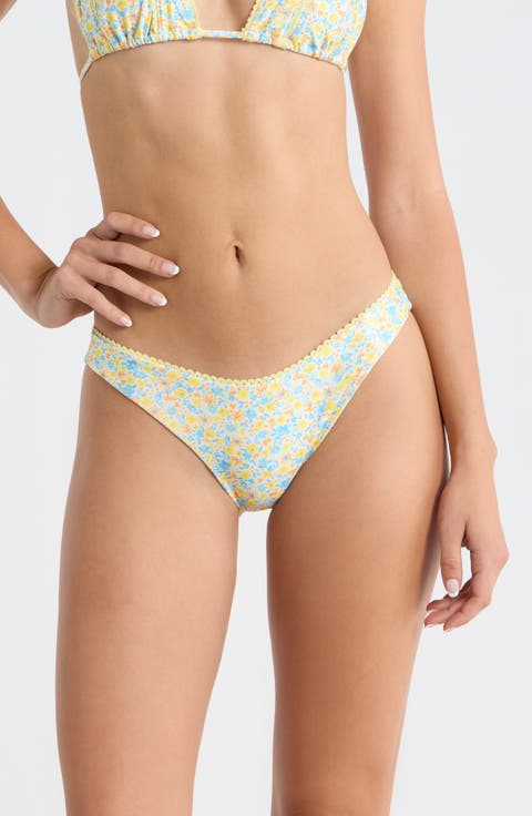 Decorative High Cut Bikini Bottoms