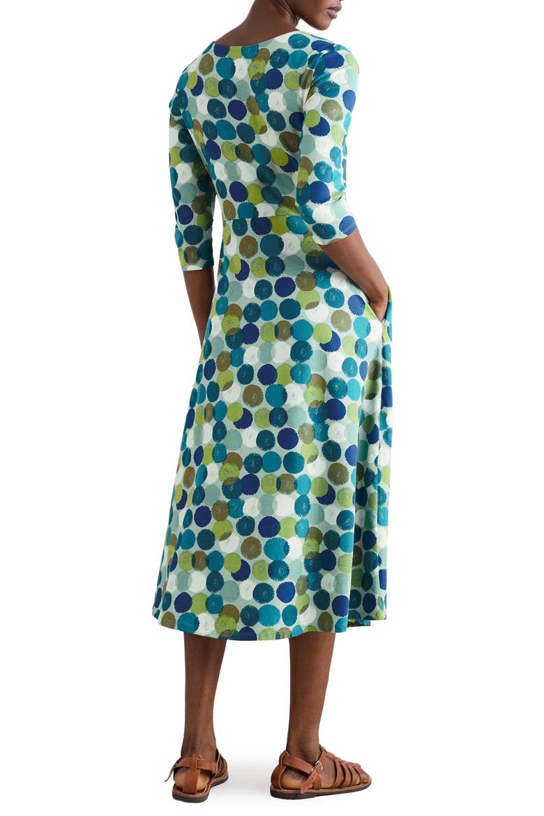 Veronica Print Stretch Organic Cotton Jersey Midi Dress, Alternate, color, CHALKY SPOT SEA MIST