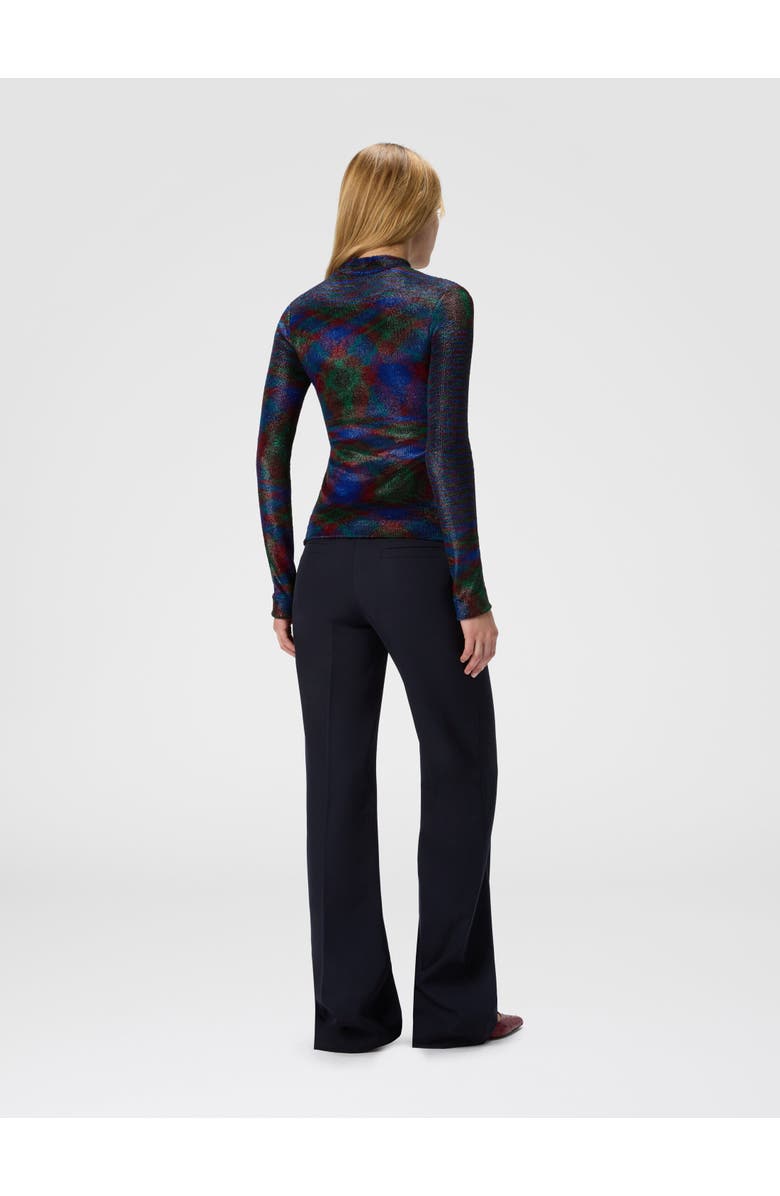 Missoni Turtleneck Sweater With Flame Pattern, Alternate, color, Green & Red