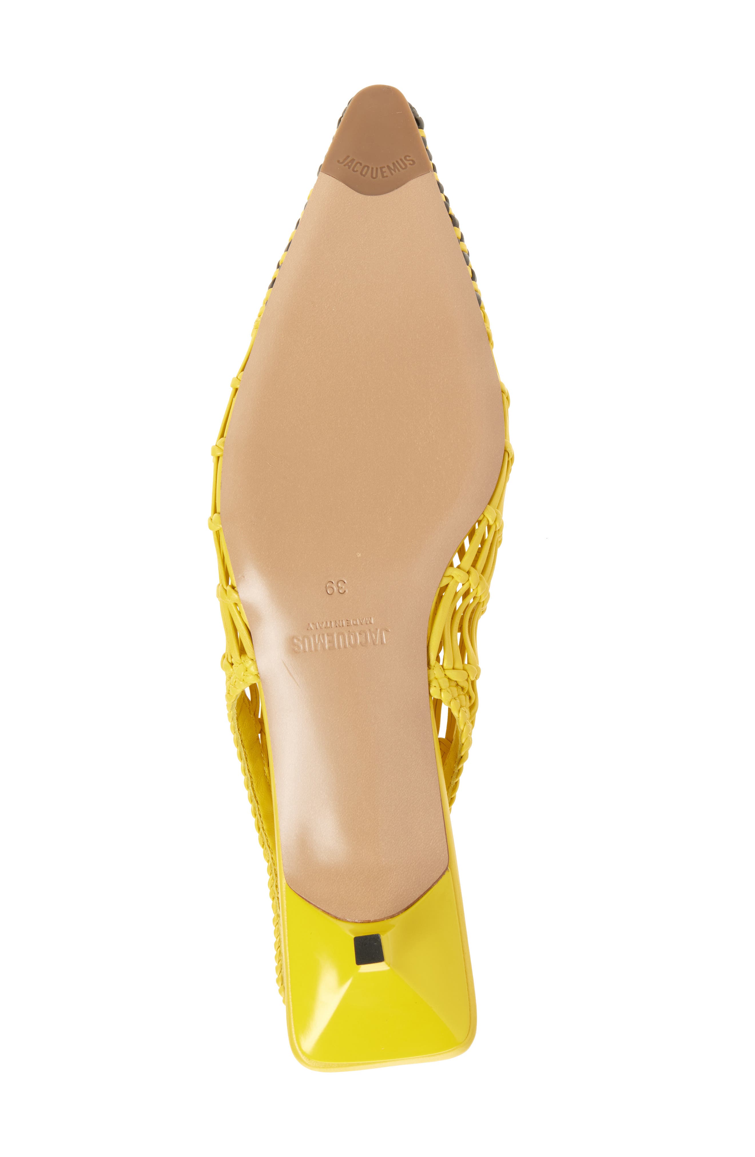 Jacquemus Cubisto Banane Pointed Toe Slingback Pump, Alternate, color, Yellow 250