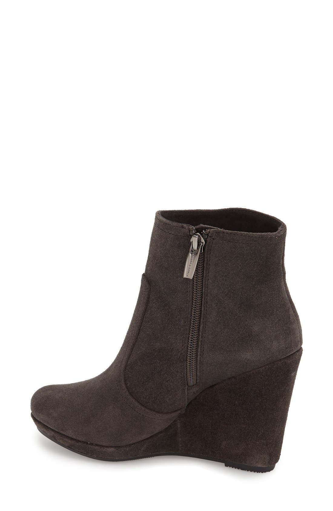 Vince Camuto 'Abrum' Wedge Bootie, Alternate, color, Charcoal Grey Suede