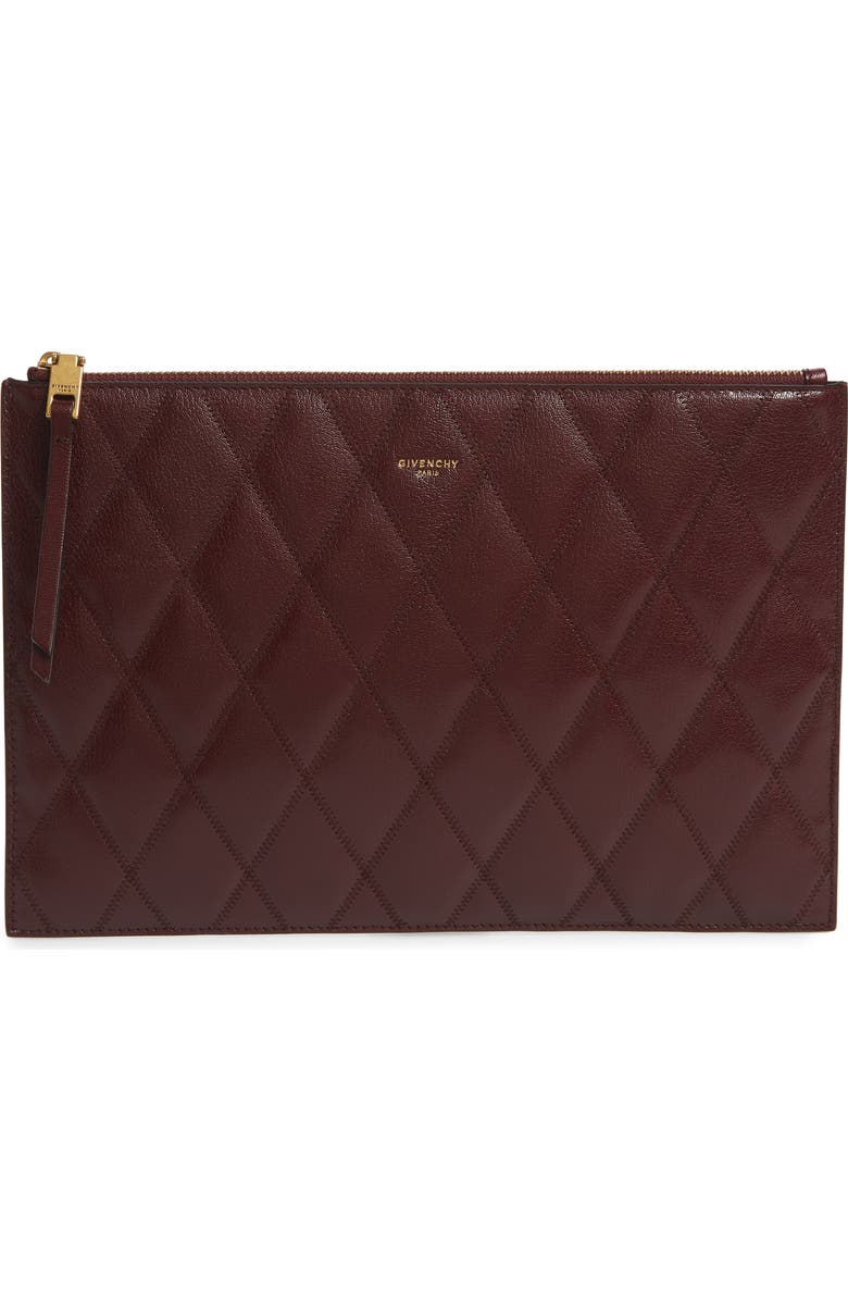 Givenchy Quilted Leather Pouch, Main, color,