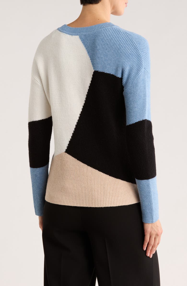 T Tahari Colorblock Rib Sweater, Alternate, color,