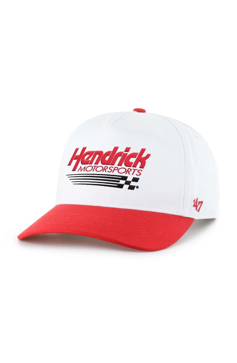 '47 Men's '47  White/Red Hendrick Motorsports NASCAR Two-Tone Team Adjustable Hitch Hat, Main, color, White