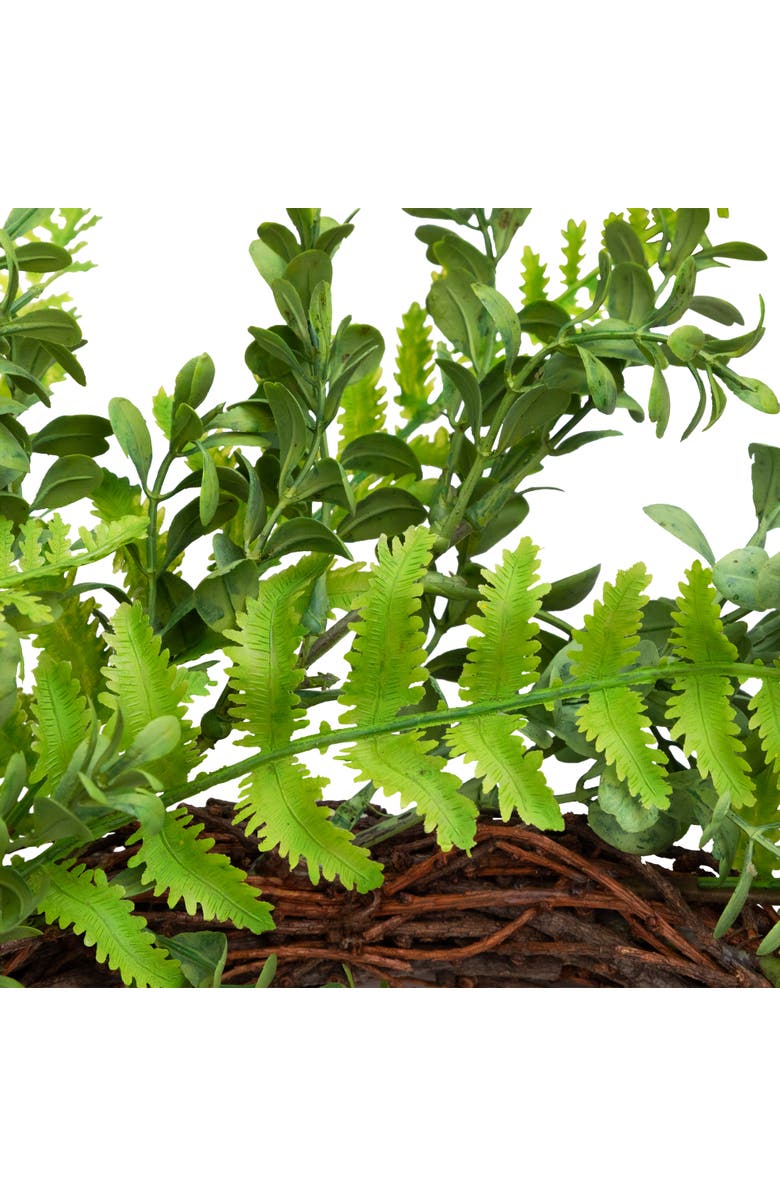 Northlight Fern Leaf Artificial Springtime Wreath - Green - 18", Alternate, color, Green