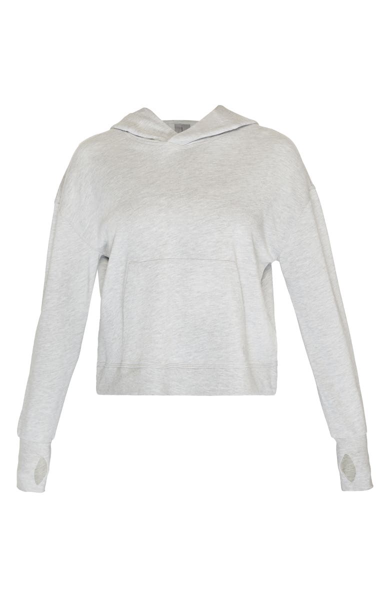 Sweaty Betty After Class Crop Hoodie, Alternate, color, Light Grey Marl