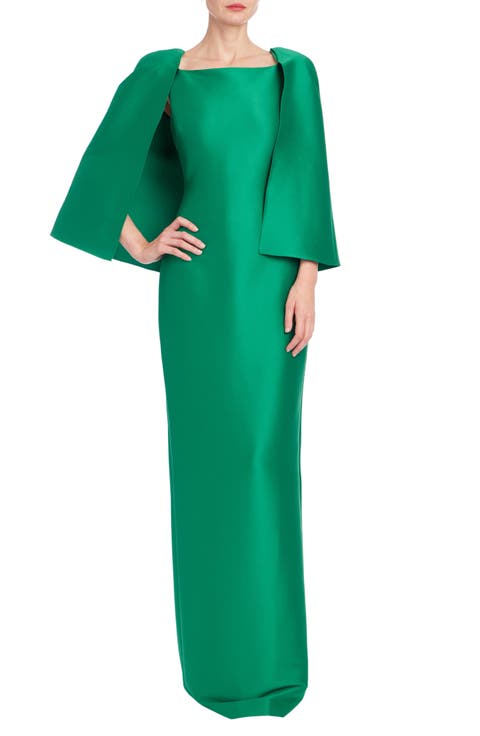 Capelet Stretch Mikado Gown