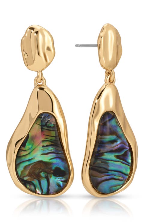 Hidden Stone Molten Drop Earrings