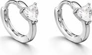 REBL Cubic Zirconia Heart Hoop Earrings