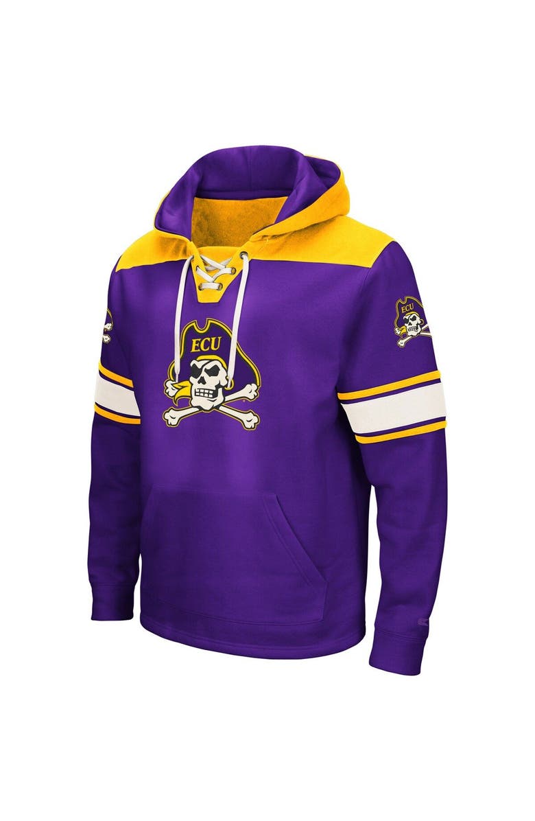 COLOSSEUM Men's Colosseum Purple ECU Pirates 2.0 Lace-Up Pullover Hoodie, Alternate, color, Purple