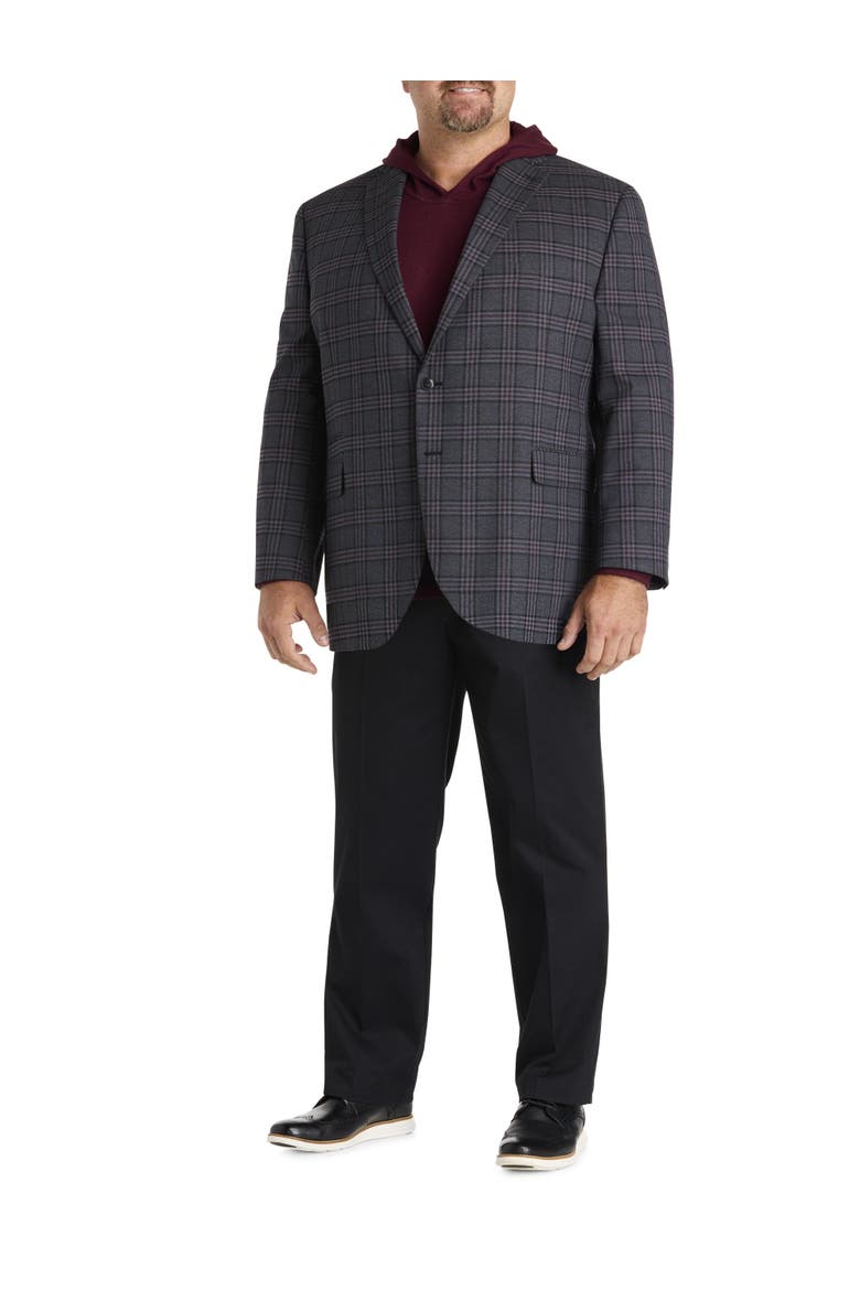 Big & Tall Glen Plaid Sport Coat, Alternate, color, CHARCOAL