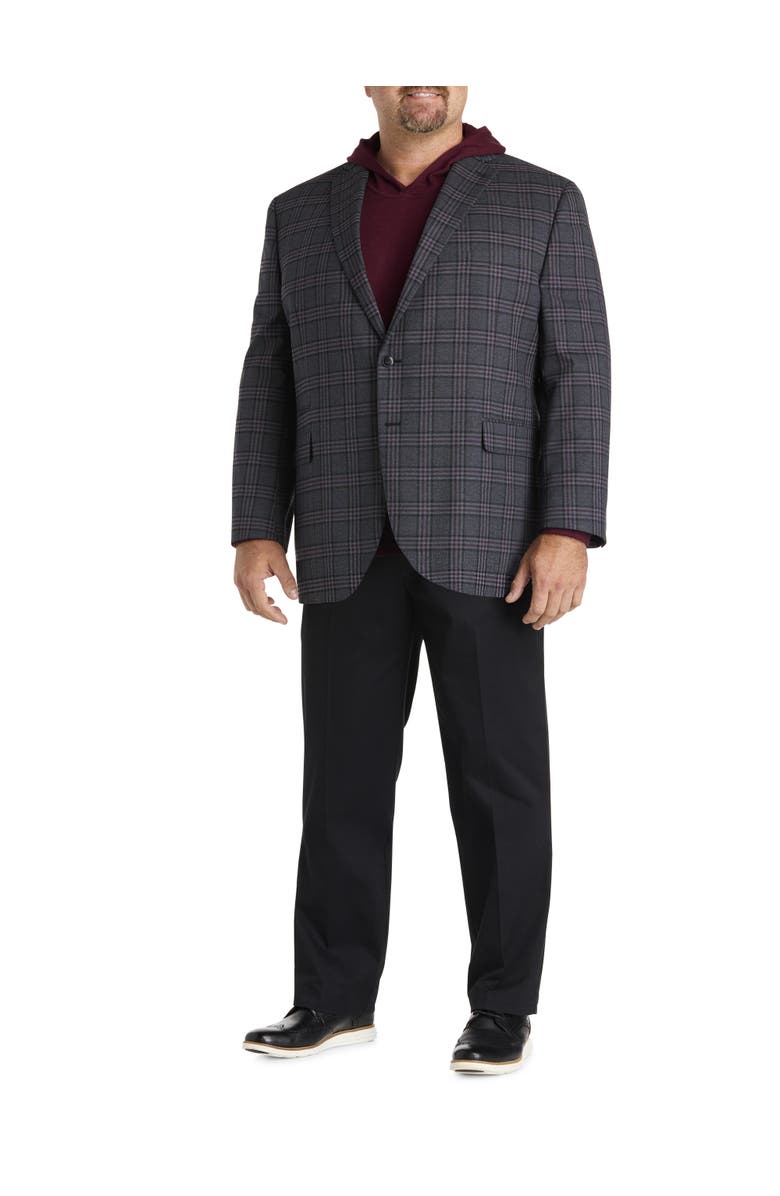 Michael Kors Big & Tall Glen Plaid Sport Coat, Alternate, color, Charcoal