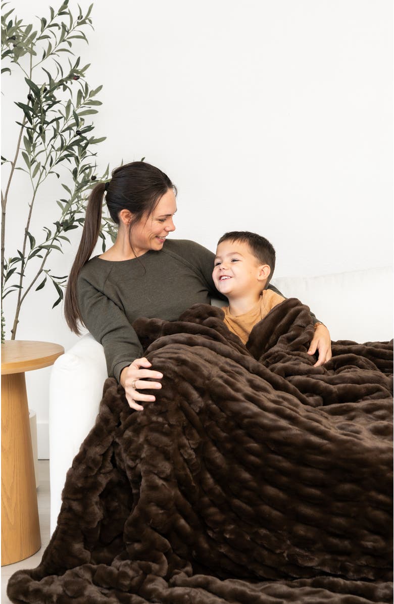 Laree + Co LuxeCloud Blanket, Alternate, color, Brown