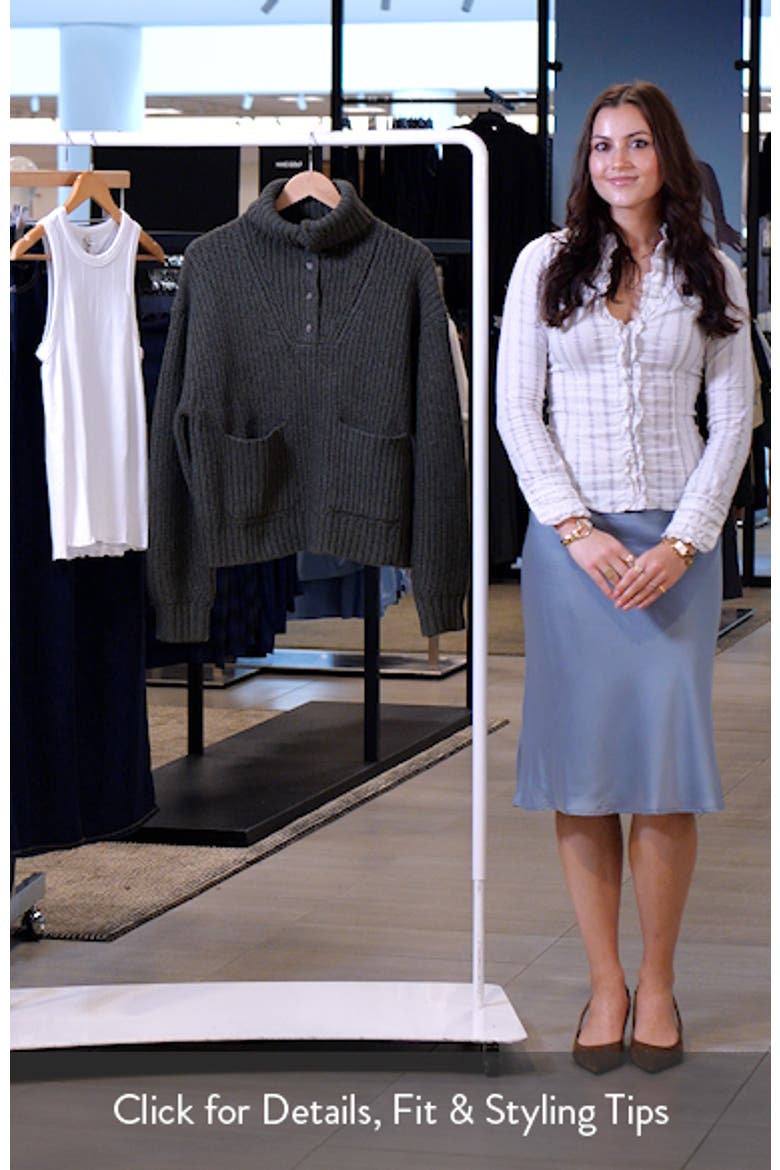 Chunky Half Placket Wool & Cotton Blend Sweater video