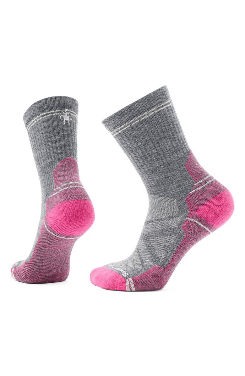 Smartwool Hike Light Cushion Crew Socks, Alternate, color, Power Pink