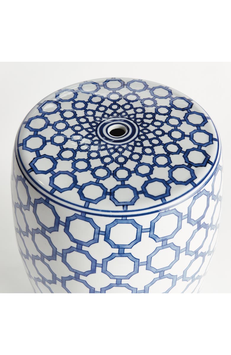 Napa Home & Garden Barclay Butera Dynasty Link Stool - Blue & White Ceramic, Alternate, color, Blue