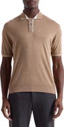 Bugatchi Tipped Merino Wool & Silk Polo Sweater