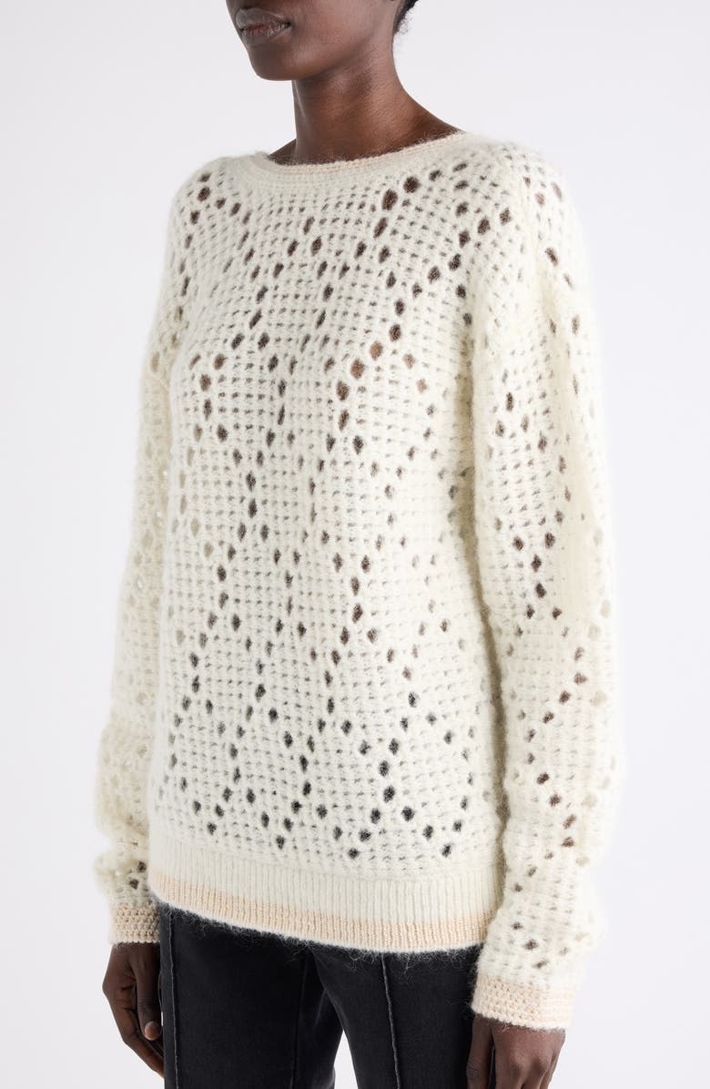 Isabel Marant Medaline Open Knit Sweater, Alternate, color, Ecru