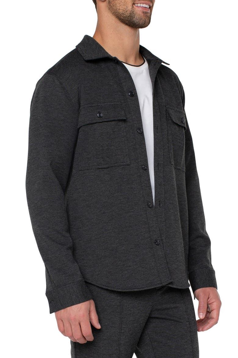Easy Stretch Overshirt, Alternate, color, HEATHER CHARCOAL