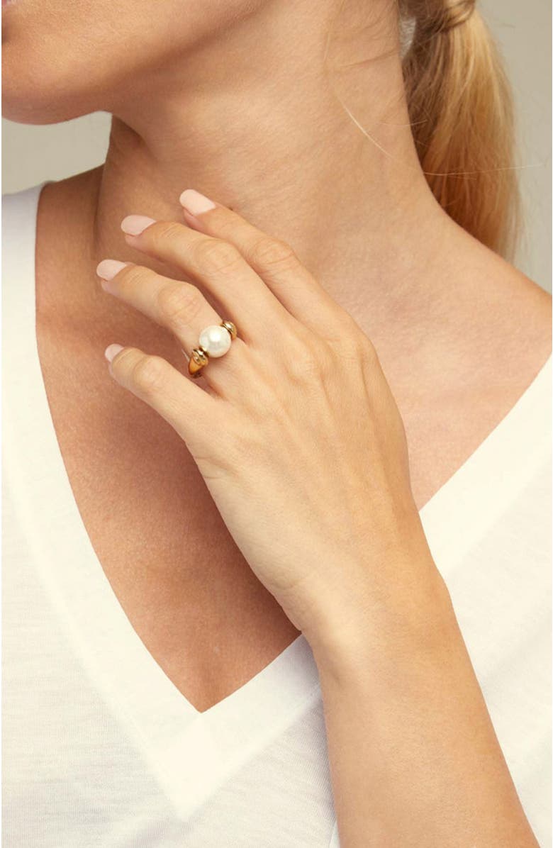 UNODE50 Gold Pearl Accent Ring, Alternate, color, Gold