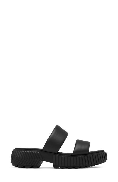 Sorel Ona Streetworks Platform Slide Sandal In Black/chalk