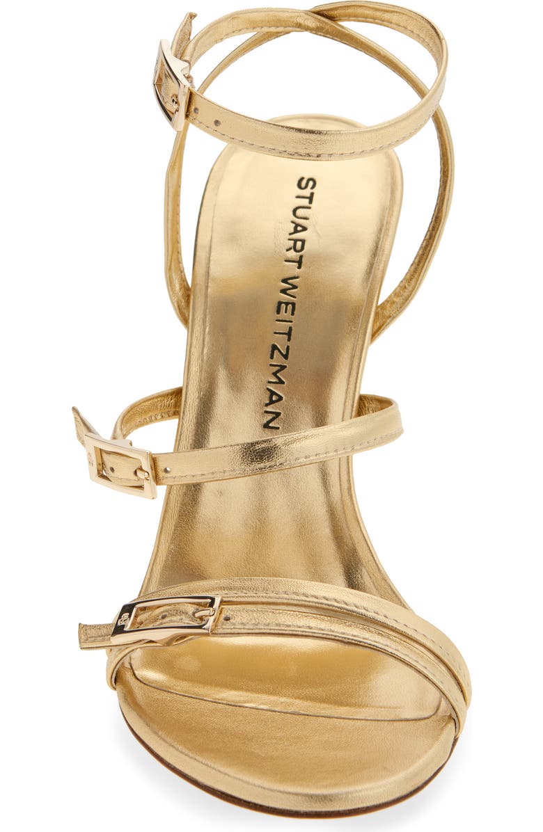Stuart Weitzman Georgie Ankle Strap Sandal, Alternate, color, Golden