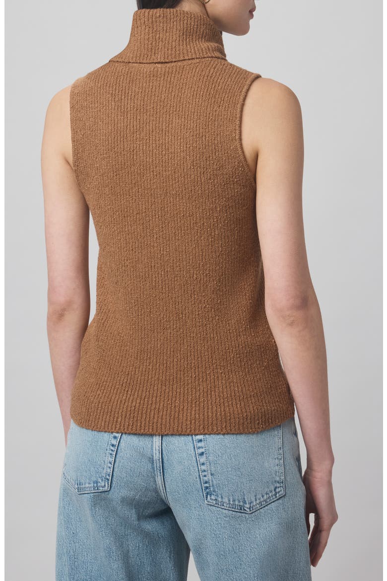 x @cellajaneblog Sleeveless Turtleneck Sweater, Alternate, color, CARAMEL
