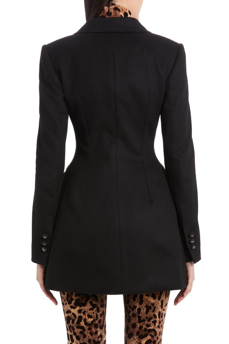 Double Breasted Virgin Wool & Cashmere Jacket, Alternate, color, BLACK