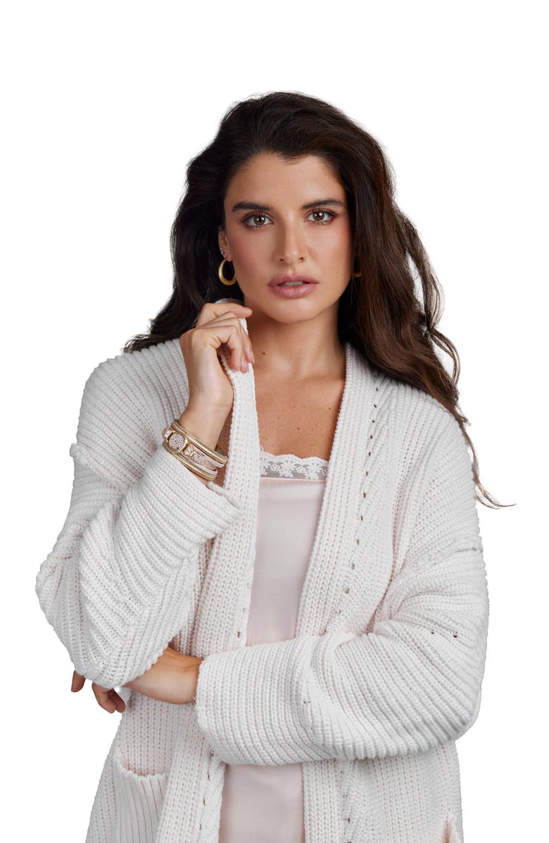 SAACHI Cozy All Weather Boyfriend Cardigan, Alternate, color, Ivory