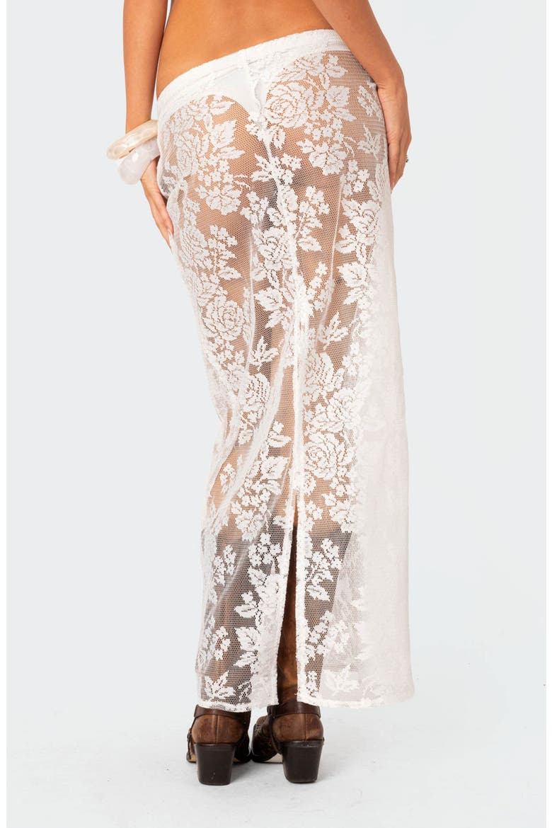 Bess Sheer Lace Cover-Up Maxi Skirt, Alternate, color, WHITE