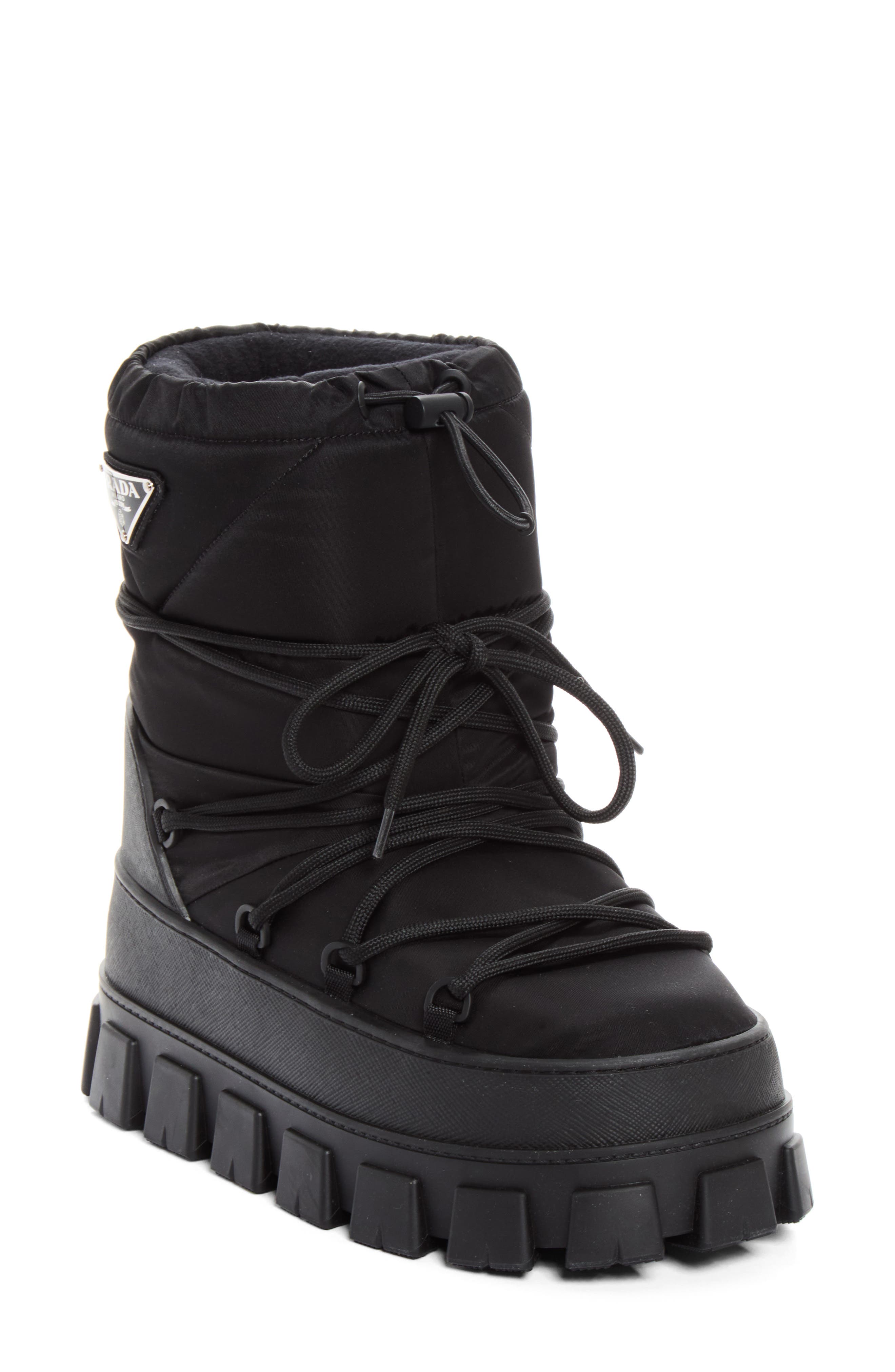 Re-Nylon Gabardine Après Ski Boot, Main, color, NERO