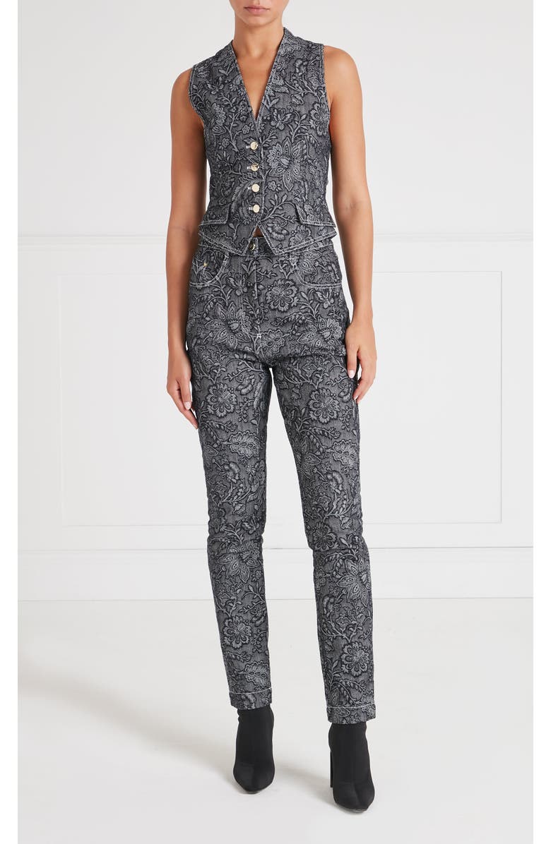 Temperley London Francis Denim Trousers, Main, color, Washed Black