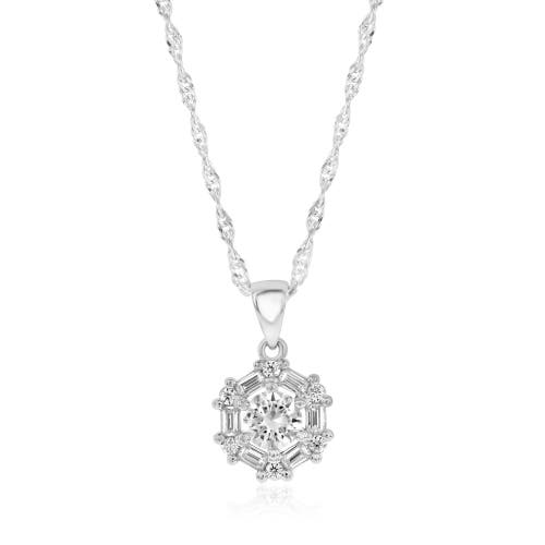 Donatello Gian Sterling Silver Cluster Moissanite Pendant Necklace In Metallic