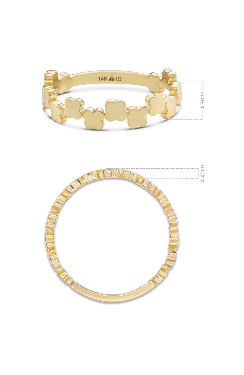 DEVATA Clover Ring in 14K Gold, 4mm, Alternate, color,