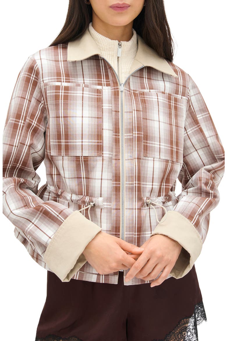 Mavis Reversible Jacket, Main, color, CHECK / BEIGE