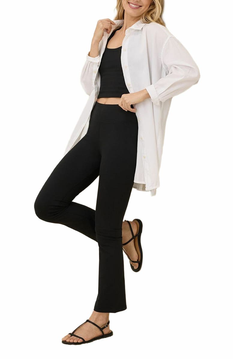 Pact On the Go-To Cropped Bootcut Legging Made with Organic Cotton, Alternate, color, Black
