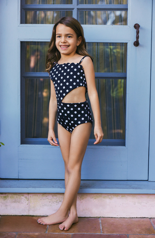 Hermoza Girls' Little Becky Cut Out One Shoulder One Piece Swimsuit - Little Kid, Big Kid In Multi