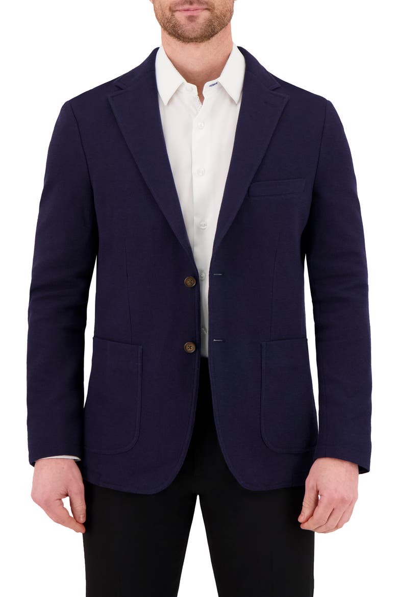 Unstructured Comfort Knit Cotton Blend Sport Coat, Main, color, NAVY
