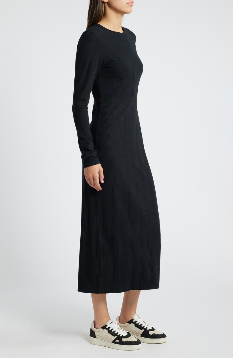 Treasure & Bond Directional Rib Long Sleeve Cotton Blend Knit Dress, Alternate, color, 